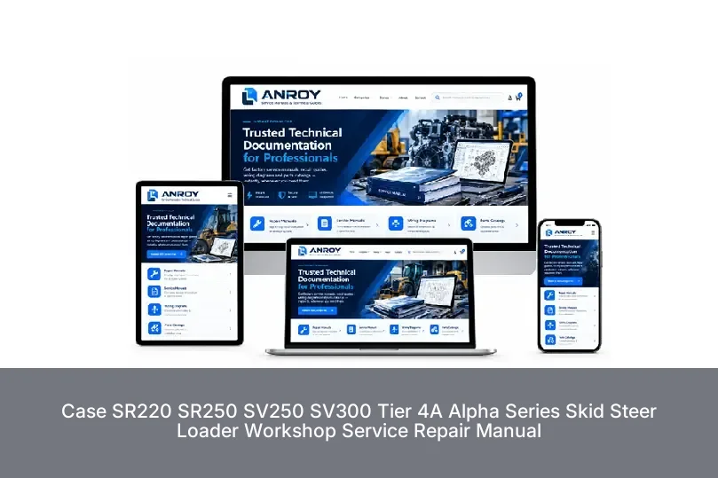 Case SR220 SR250 SV250 SV300 Tier 4A Alpha Series Skid Steer Loader Workshop Service Repair Manual